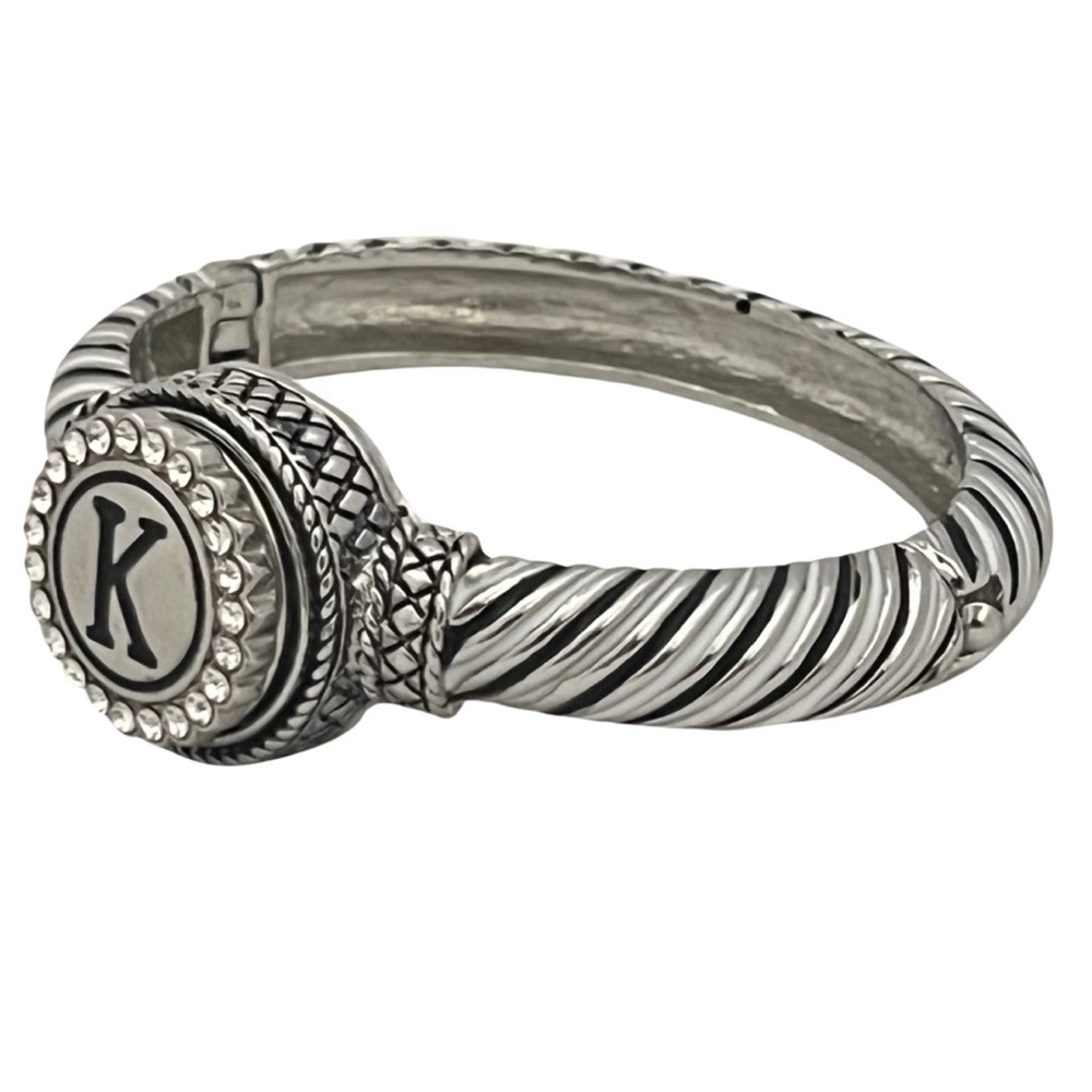Silver Snap Initial K Crystal Interchangeable Cha… - image 3